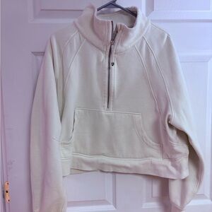 Women's Butter Cream Half-Zip Scuba Pullover